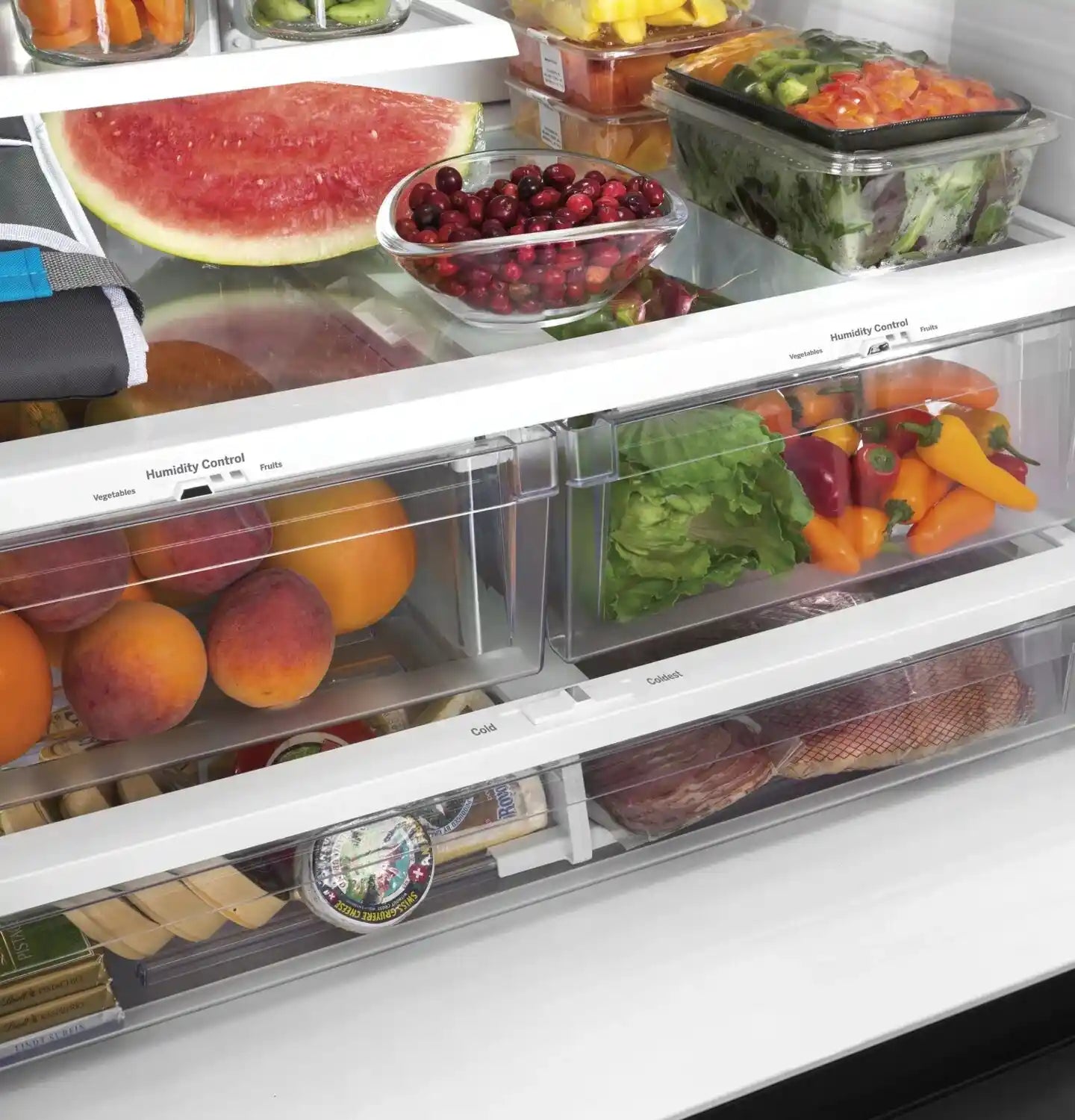 Réfrigérateur GE 27 pi³ Portes Françaises Inox sans Trace
