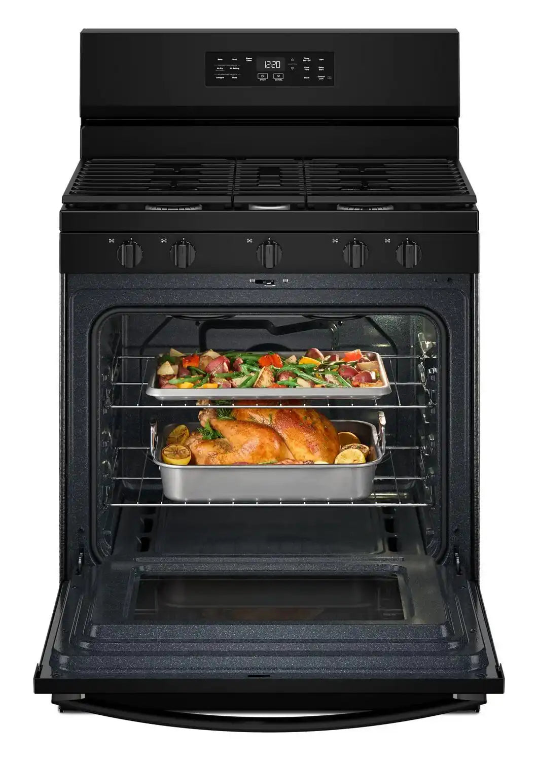 Cuisinière Whirlpool Gaz 5 pi³ Air Fry Noire WFGS4530SB