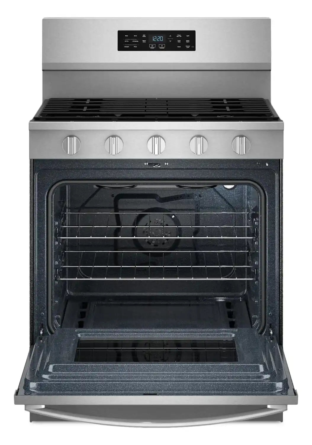 Cuisinière Whirlpool 30" 5 pi³ Gaz Air Fry Intelligente Inox