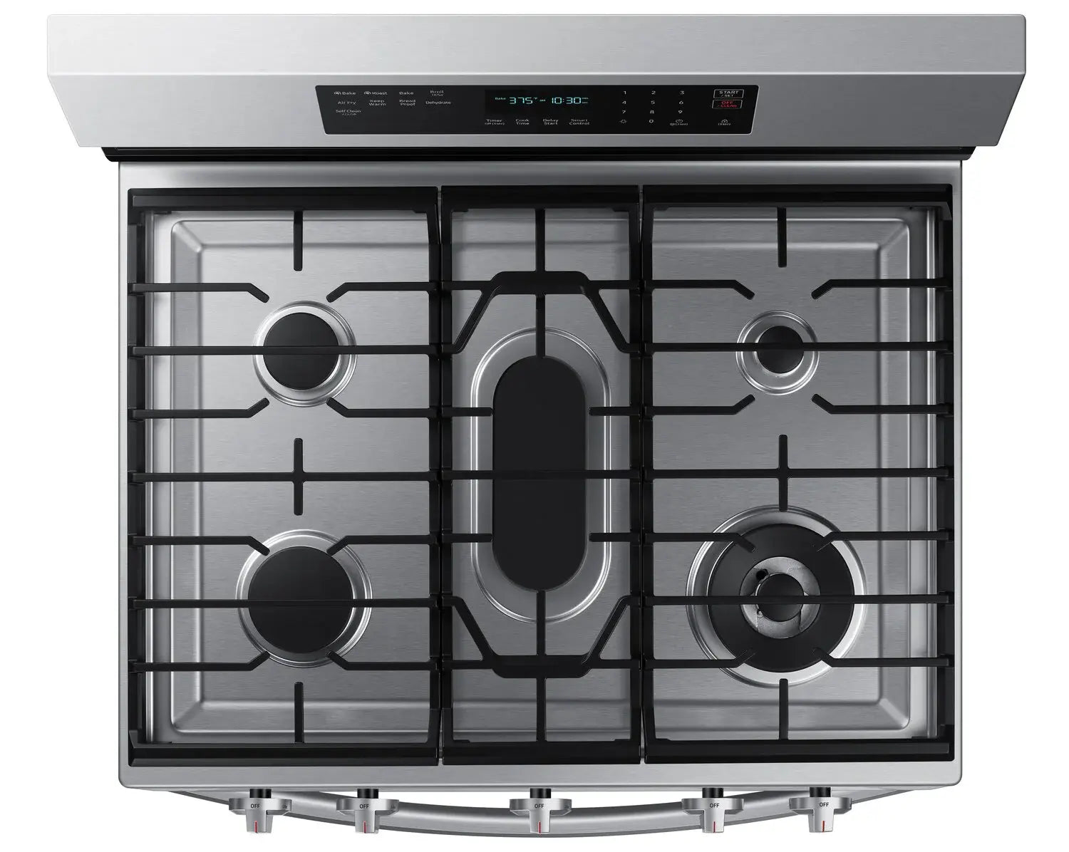 Cuisinière Samsung 30" 6 pi³ Gaz Conv. Véritable & Friture à Air Inox NX60A6711SS