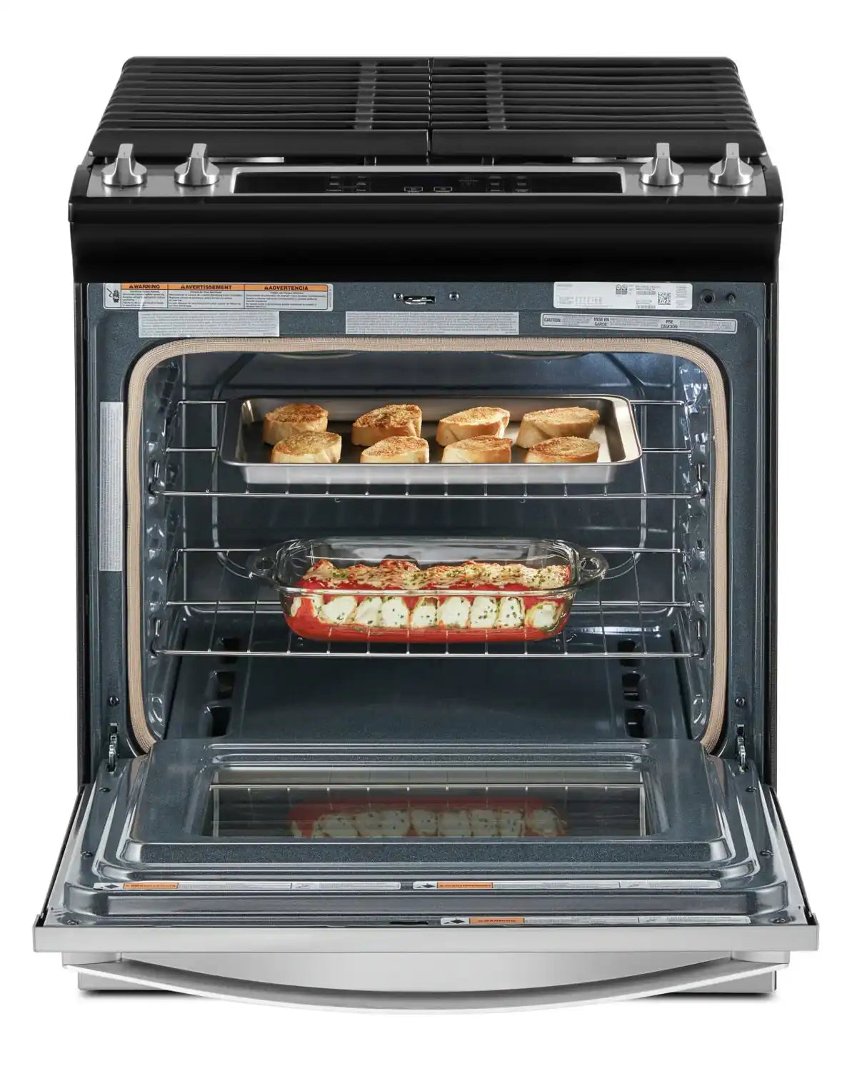 Cuisinière à gaz Whirlpool WEG515S0LS encastrable acier inoxydable 5 pi³