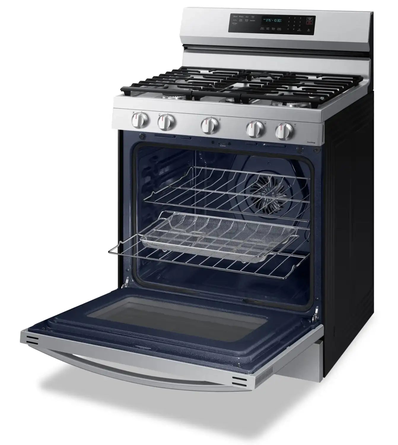 Cuisinière Samsung 30" 6 pi³ Gaz Conv. Véritable & Friture à Air Inox NX60A6711SS
