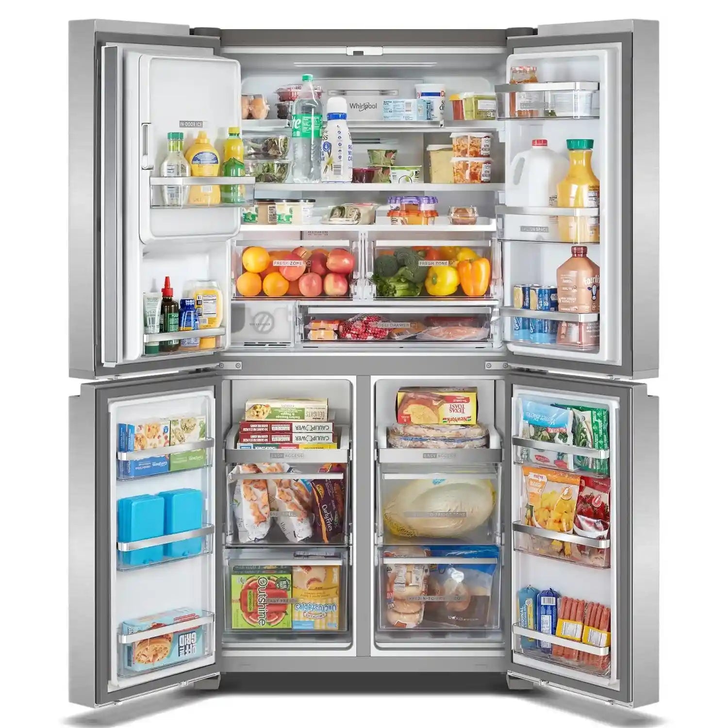 Réfrigérateur Whirlpool 19 pi³ 4 Portes 36" Inox Comptoir