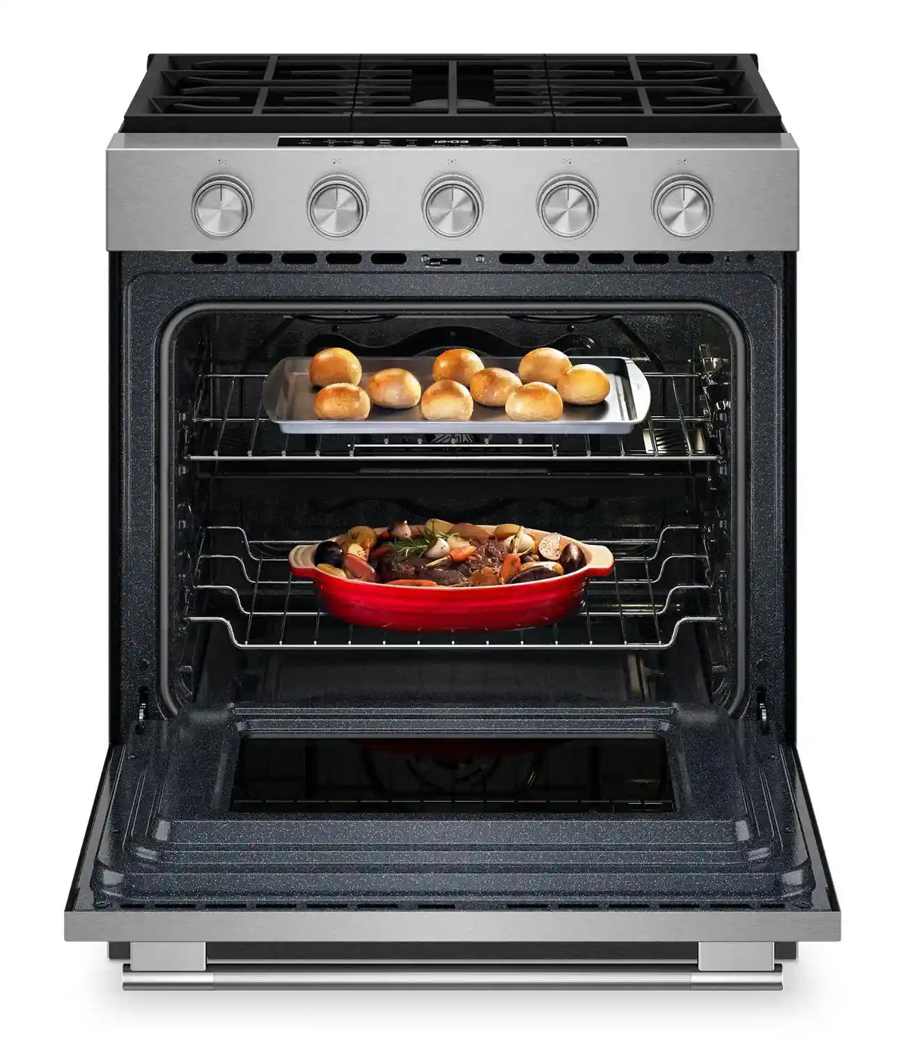 Cuisinière KitchenAid 30" 5 pi³ Gaz Minerai Noir Intelligent
