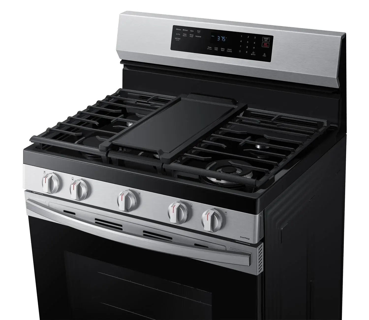 Cuisinière intelligente au gaz Samsung 30 po, 6 pi³, Wi-Fi, friture à air, acier inoxydable, NX60A6511SS