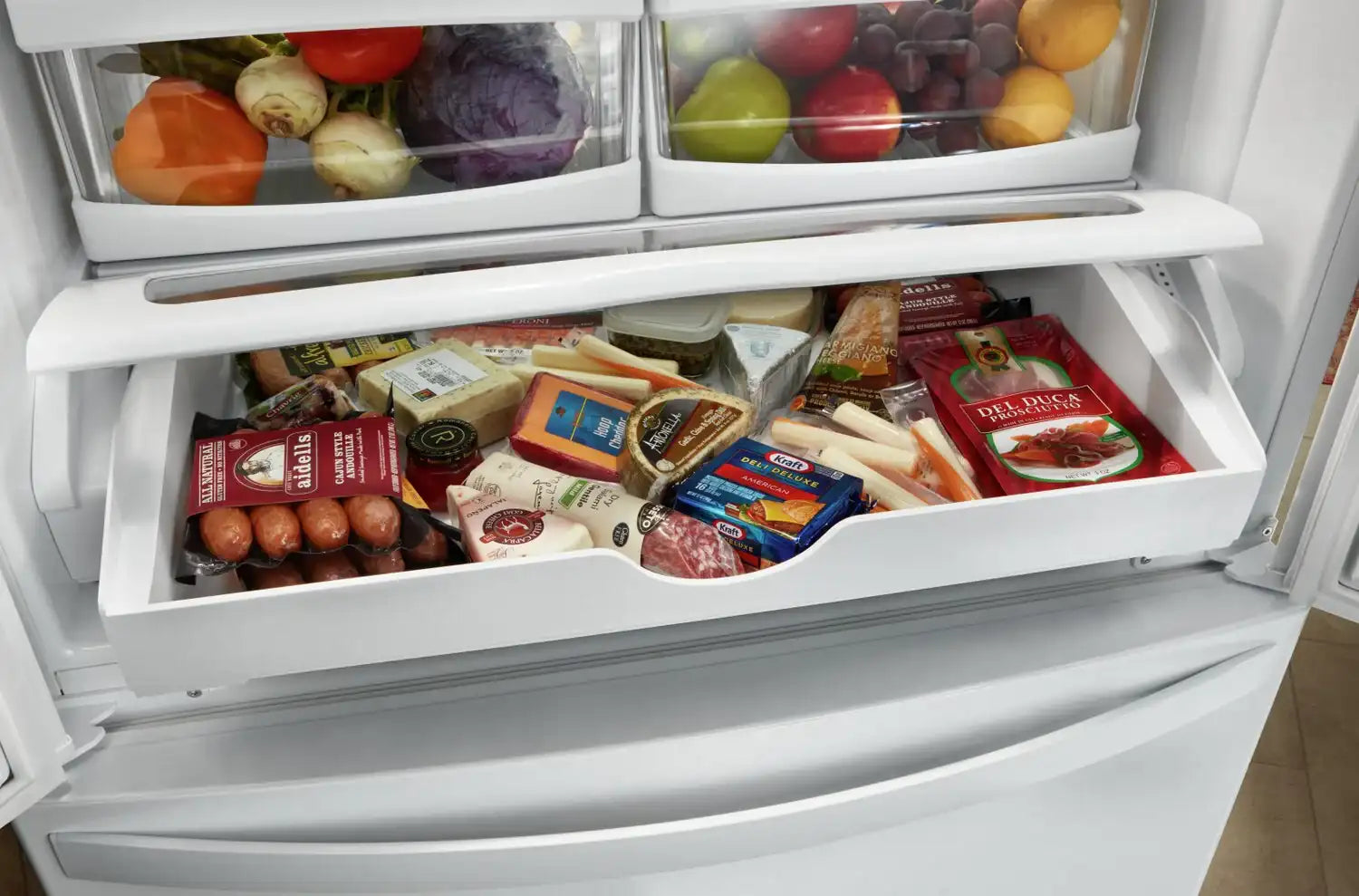 Réfrigérateur Whirlpool 33" 22,1 pi³ Portes Françaises Acier Inoxydable Anti-Trace WRFF5333PZ