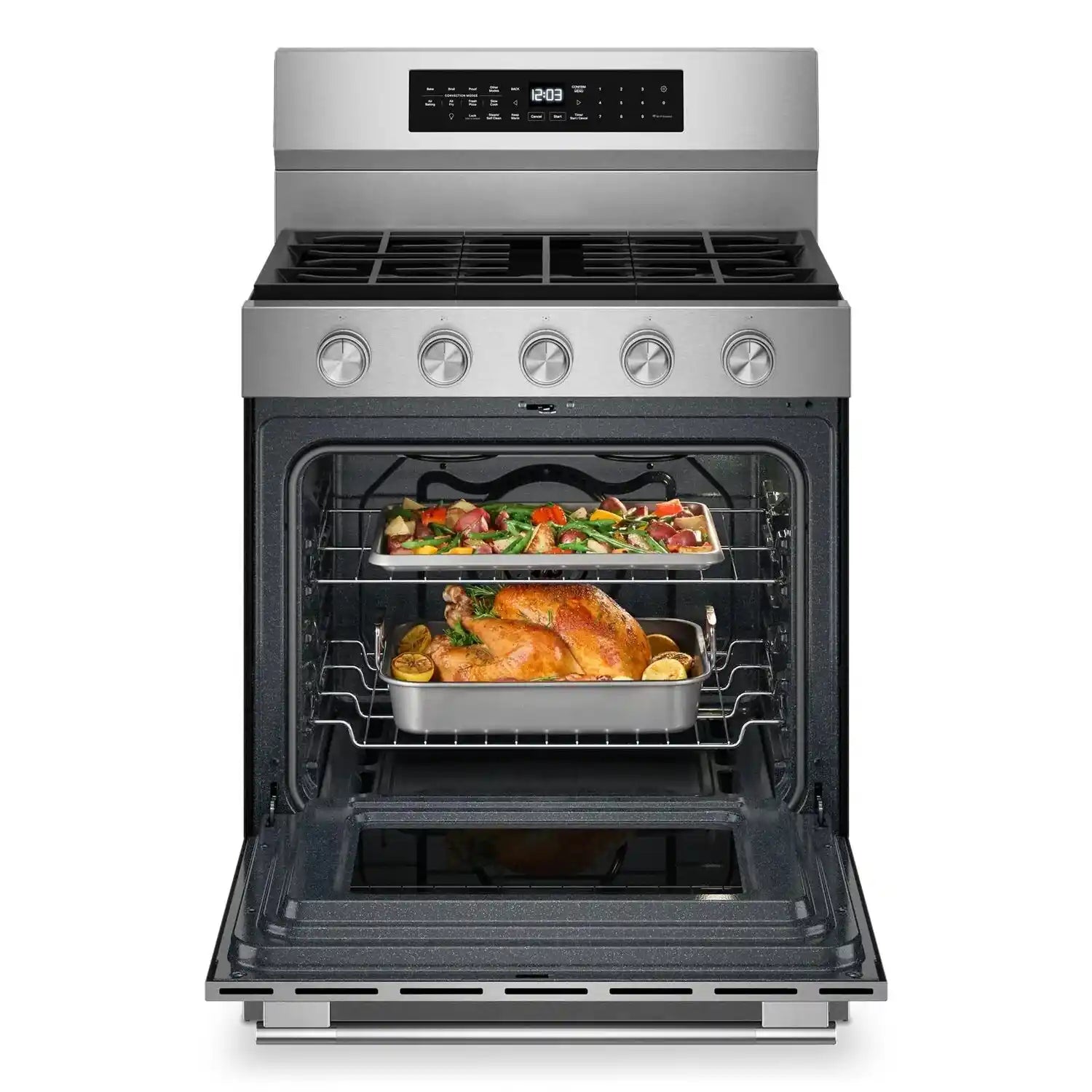 Cuisinière KitchenAid Gaz 5 pi³ Inox Anti-Trace KFGS530SPS