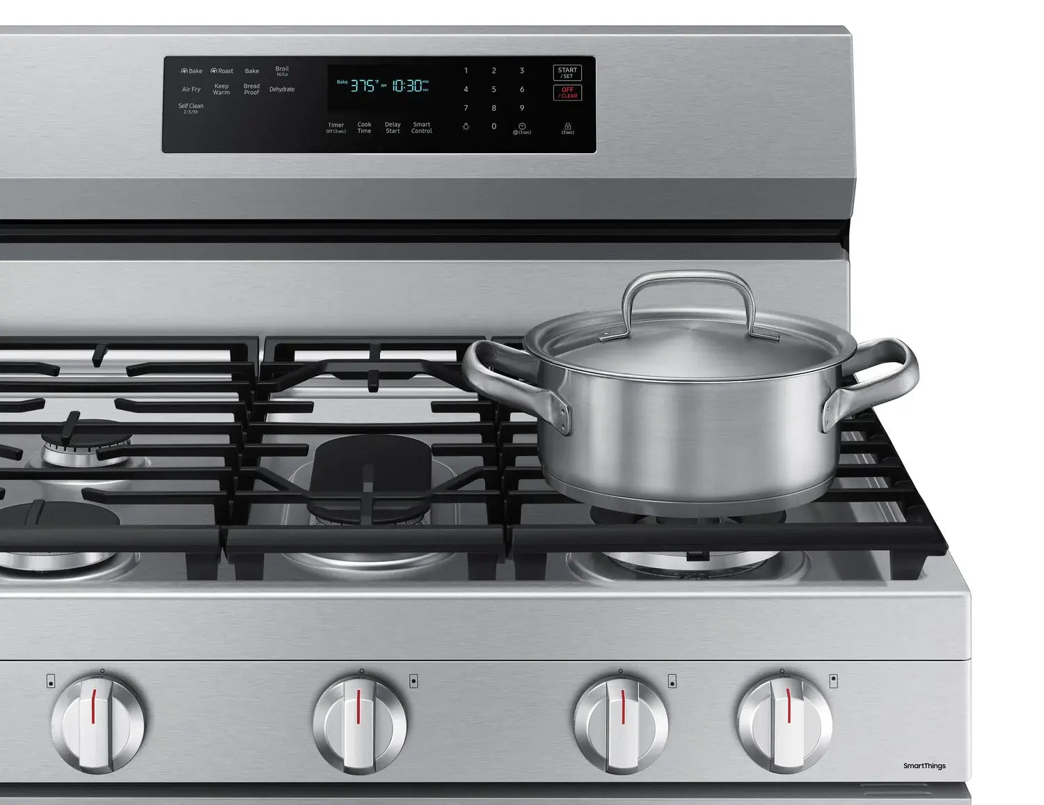 Cuisinière Samsung 30" 6 pi³ Gaz Conv. Véritable & Friture à Air Inox NX60A6711SS