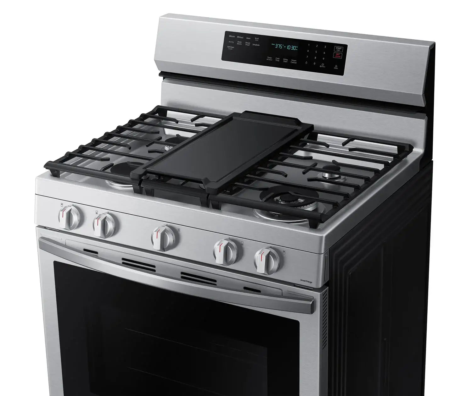 Cuisinière Samsung 30" 6 pi³ Gaz Conv. Véritable & Friture à Air Inox NX60A6711SS