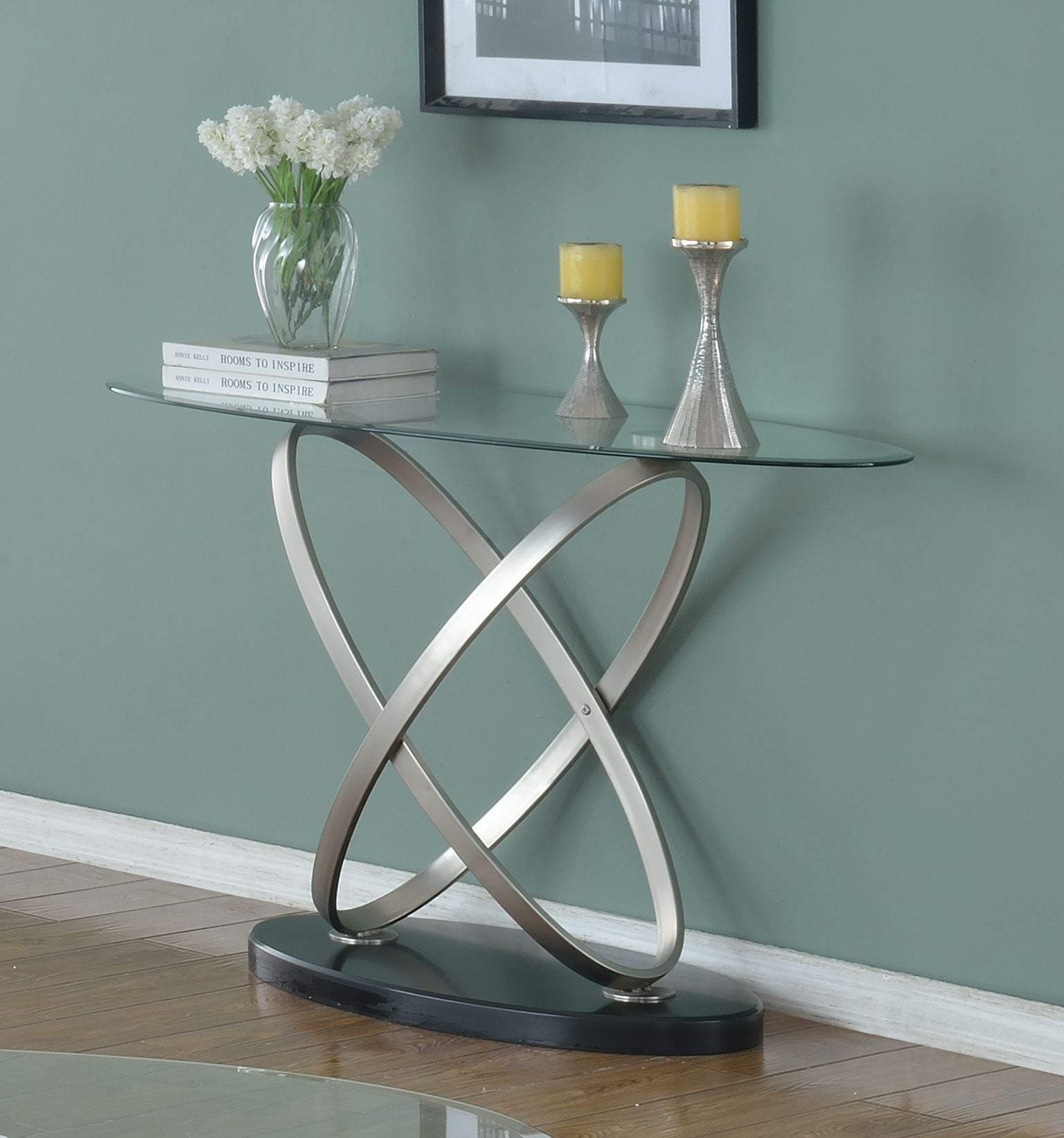 TABLE CANAPÉ - NOIR/ARGENT ( Meuble Mtl )