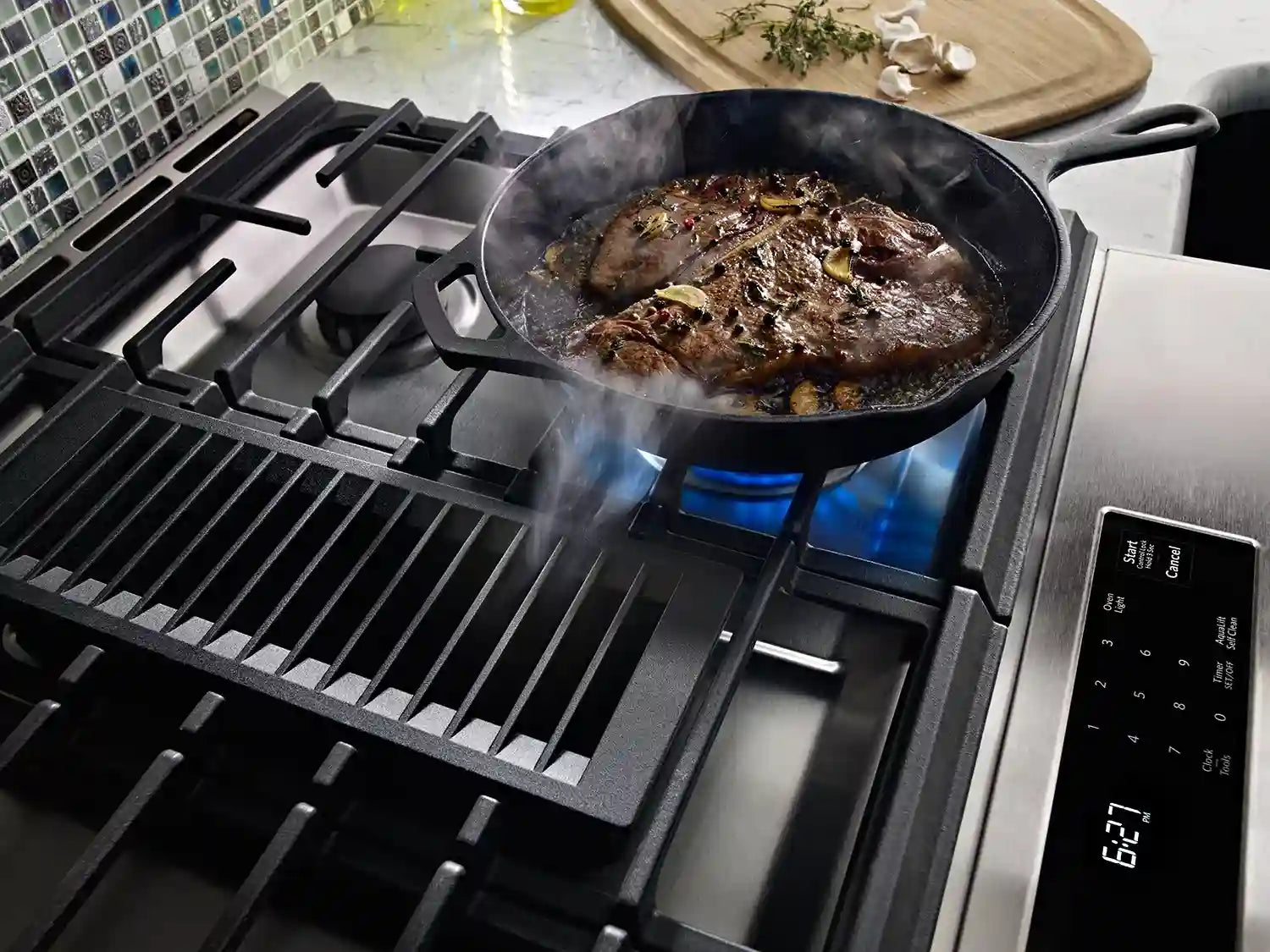 Cuisinière KitchenAid Hybride 6,4 pi³ Évac. Intégrée KSDG950ESS