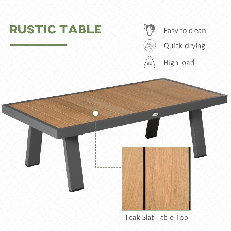 Ensemble de meubles de patio en forme de L, 6 pièces pour 7 personnes, ensemble de conversation en aluminium, ensemble de canapé d'angle sectionnel avec siège élargi