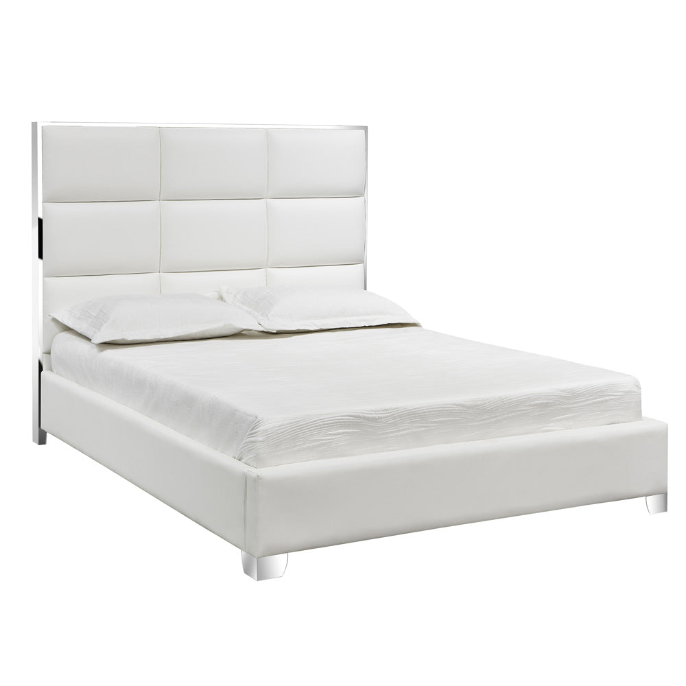 Lit Blair : Similicuir Blanc