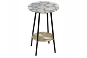 Table d'appoint tour en agate