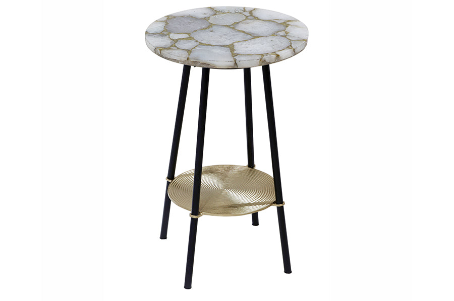 Table d'appoint tour en agate