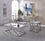 Ensemble de table basse avec verre en marbre blanc et pieds chromés ( Meuble Mtl )