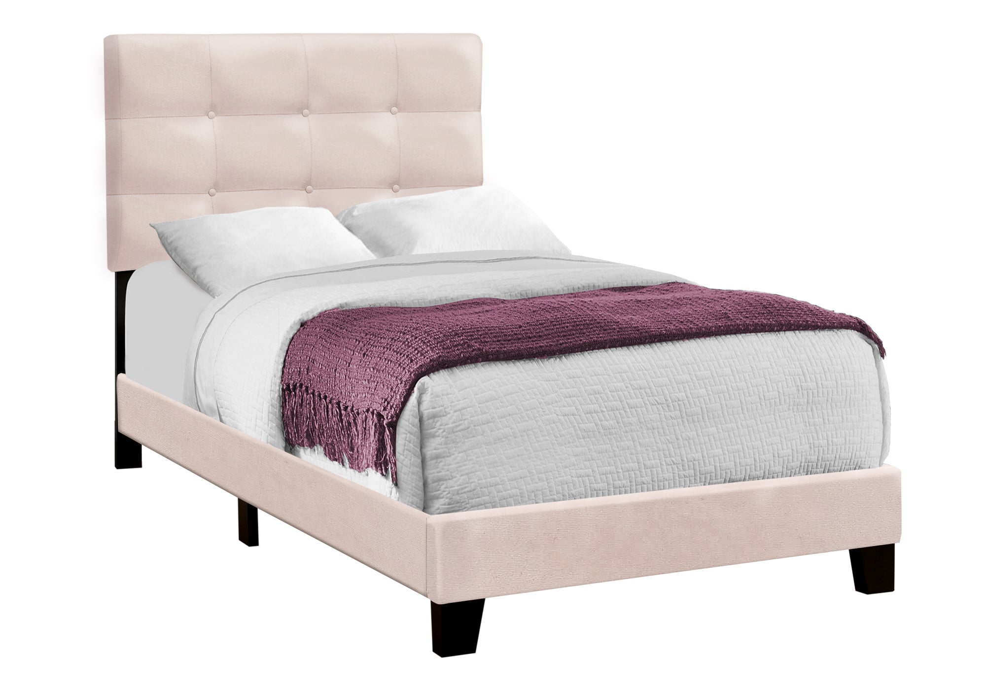 BED - TWIN SIZE / PINK VELVET / I 5916T
