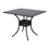 Table de bistro de patio extérieure carrée en métal de 36 po x 36 po avec trou pour parasol noir