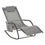 Chaise à bascule de patio avec tissu en maille, chaise longue d'extérieur à bascule avec appui-tête amovible et poche latérale pour jardin, terrasse, pelouse, gris
