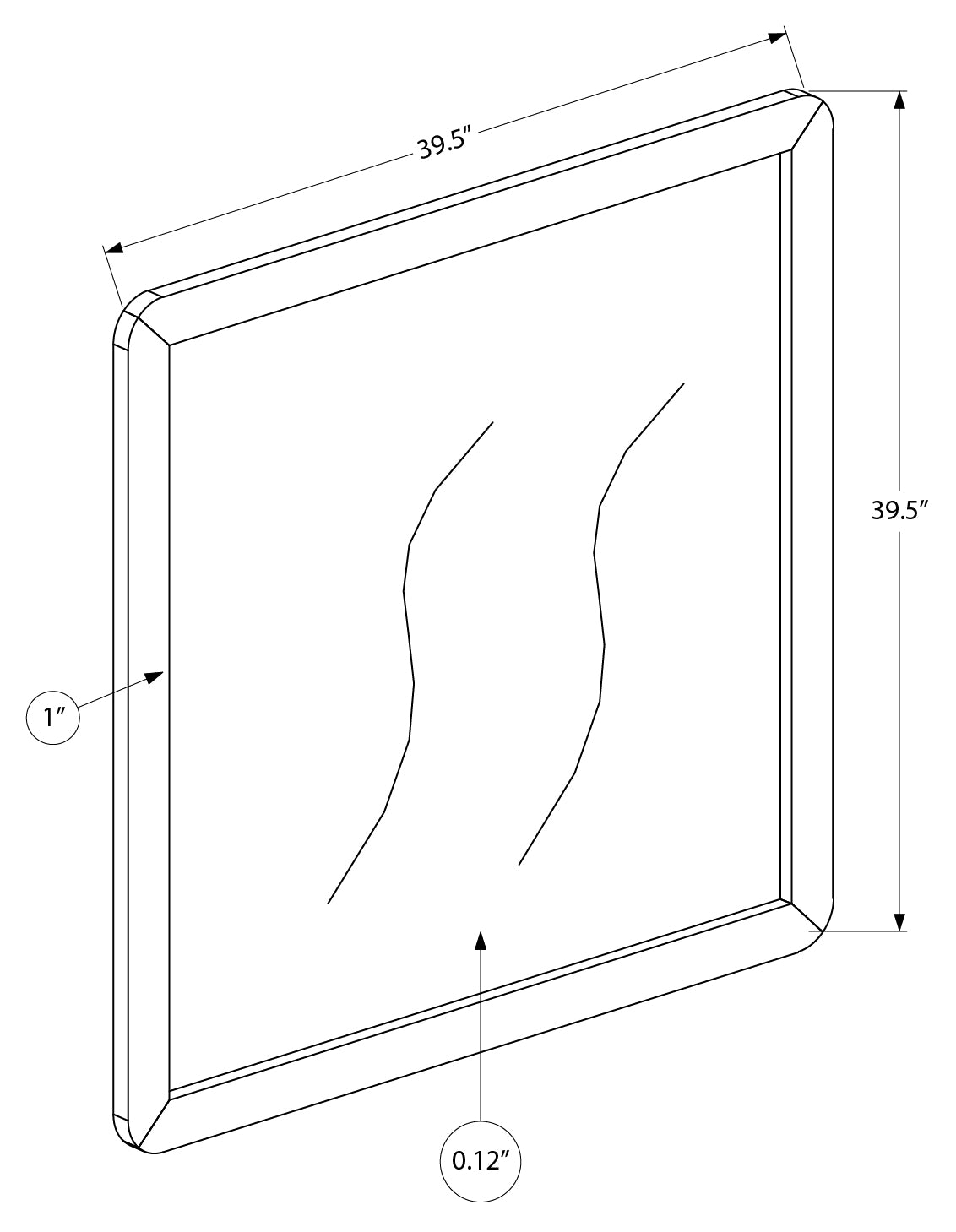 WALL MIRROR / WALNUT FINISH -I 5232
