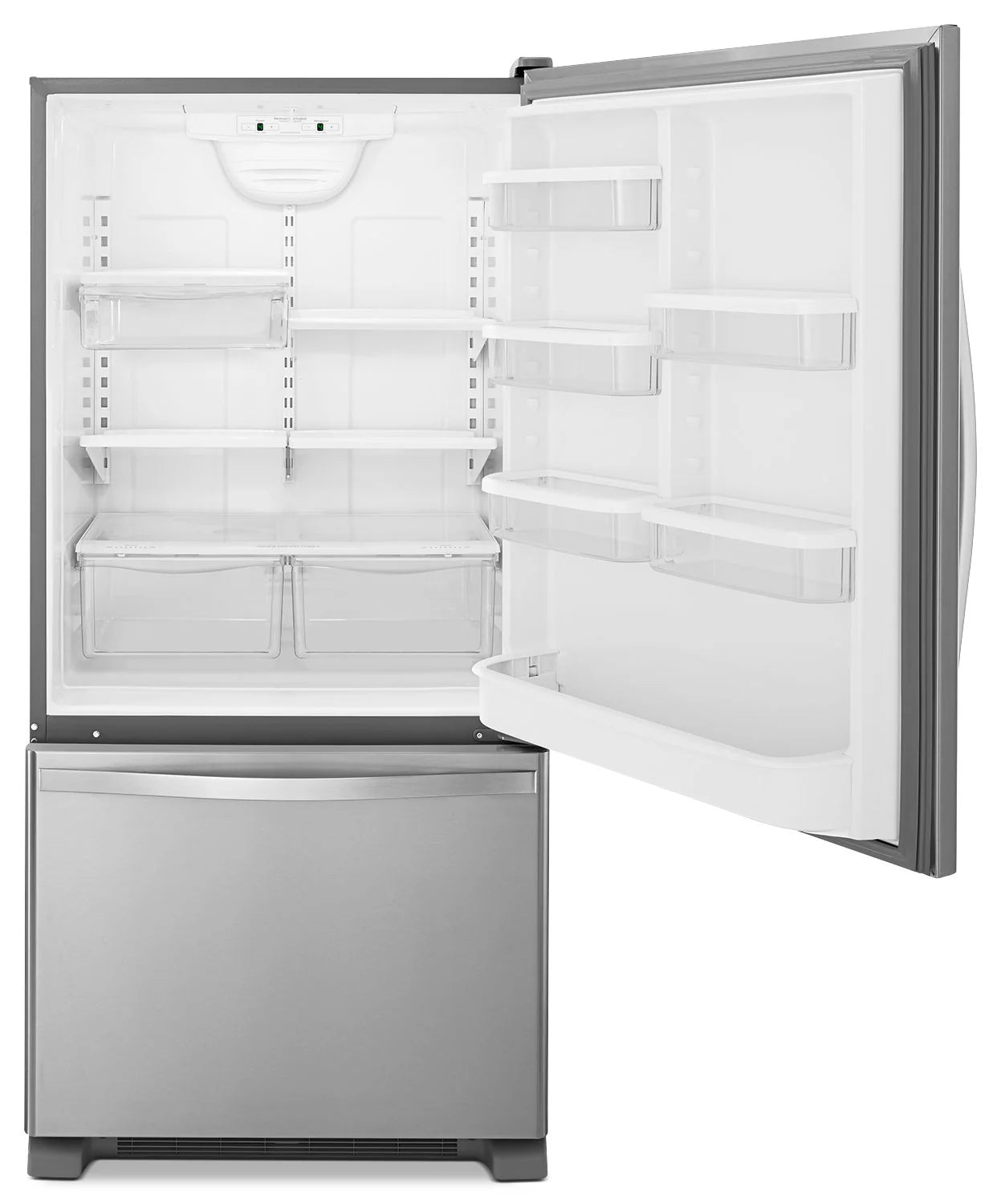 Réfrigérateur Whirlpool 30" 18,7 pi³ Congélateur Inférieur Inox Monochrome WRB329RFBM