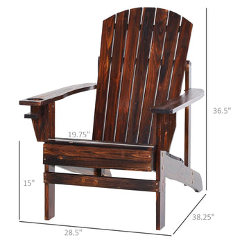 Chaise Adirondack classique Muskoka, chaise longue de jardin avec porte-gobelet pour Patio, intérieur, arrière-cour, marron