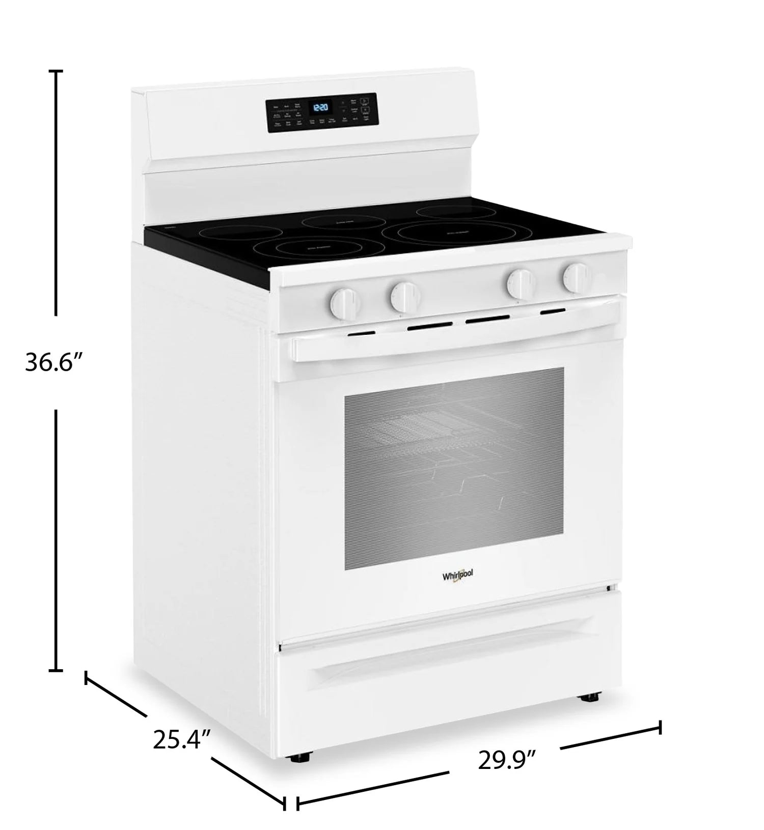 Cuisinière Whirlpool 5,3 pi³ Friteuse à air blanc YWFES7030SW