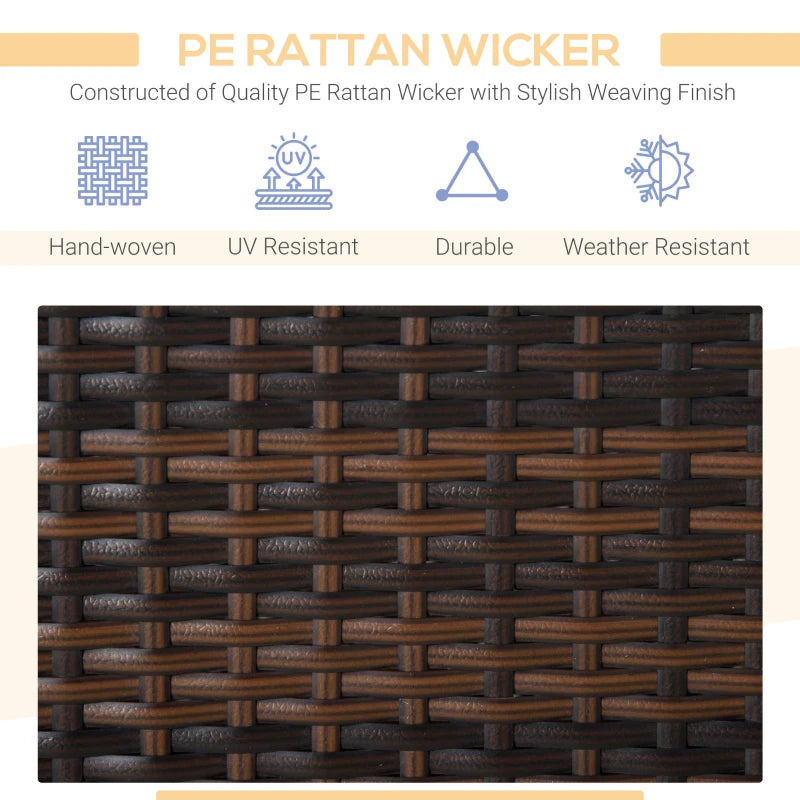 Ensemble de 2 ottomans de patio en osier, deux repose-pieds carrés en rotin PE avec coussin amovible, meubles librement combinés avec poignée pour arrière-cour, jardin, bord de piscine