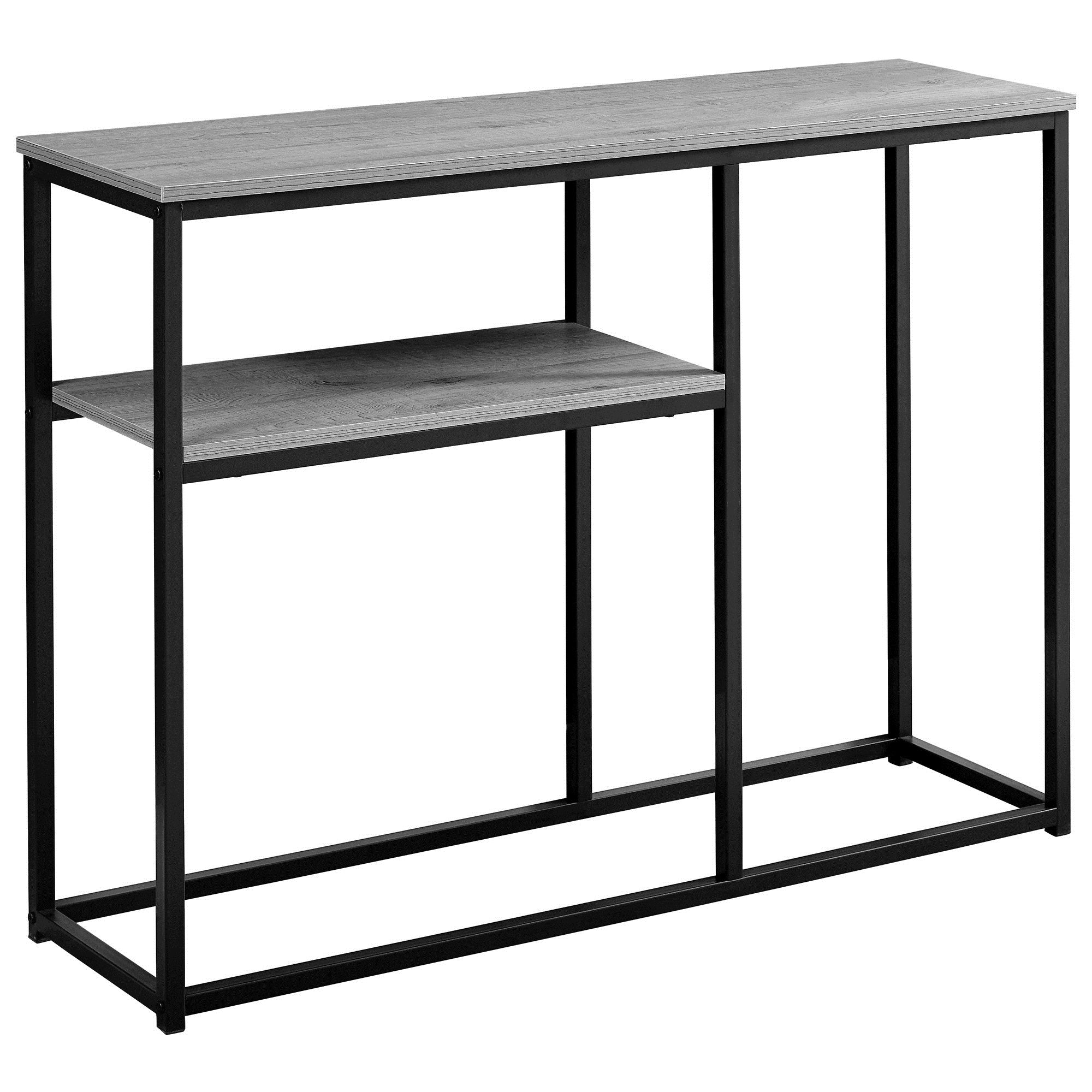 TABLE D'APPOINT - 42"L / CONSOLE D'ENTREE METAL GRIS / NOIR 