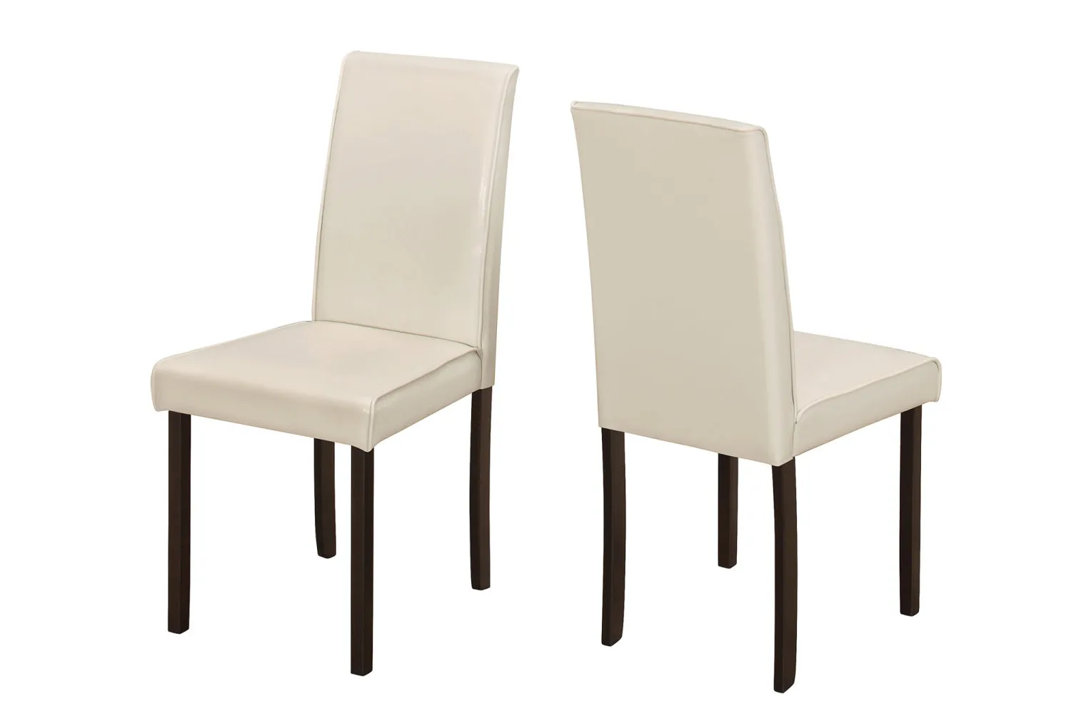 CHAISE DE SALLE À MANGER - 2PCS / 36"H SIMILI-CUIR IVOIRE 