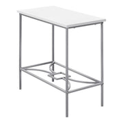 TABLE D'APPOINT - 22"H / BLANC / METAL ARGENT 