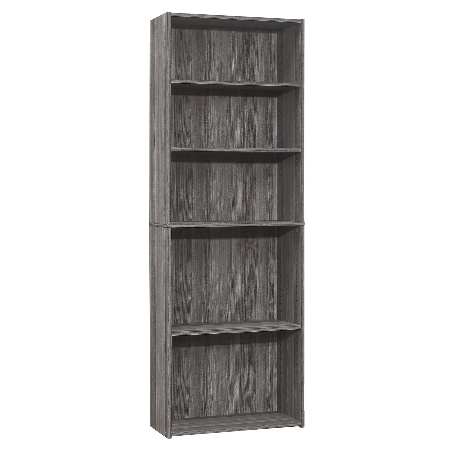 BIBLIOTHEQUE - 72"H / GRIS AVEC 5 TABLETTES 