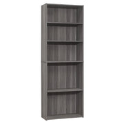 BIBLIOTHEQUE - 72"H / GRIS AVEC 5 TABLETTES 