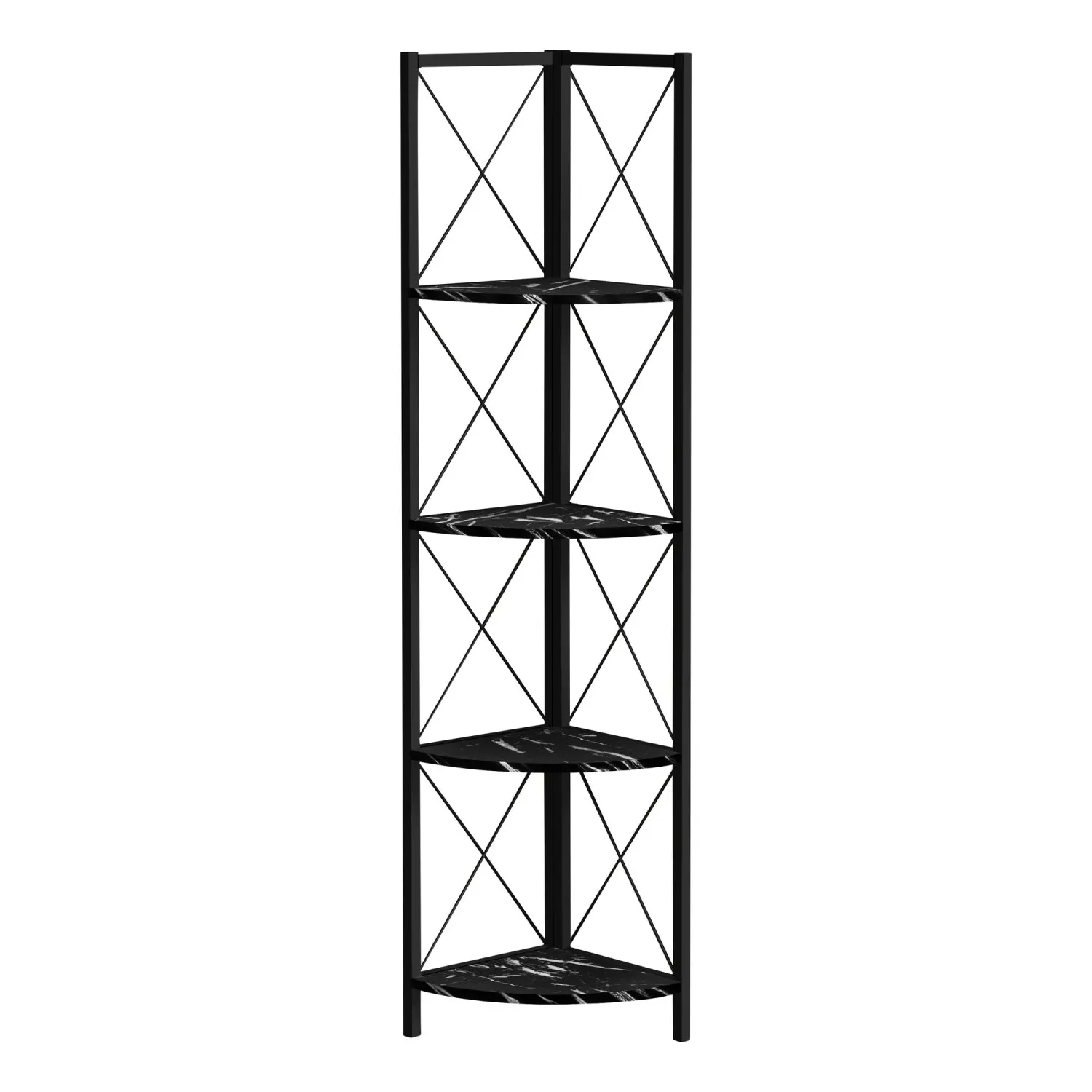 BIBLIOTHÈQUE - 60"H / MARBRE NOIR / COIN METAL NOIR