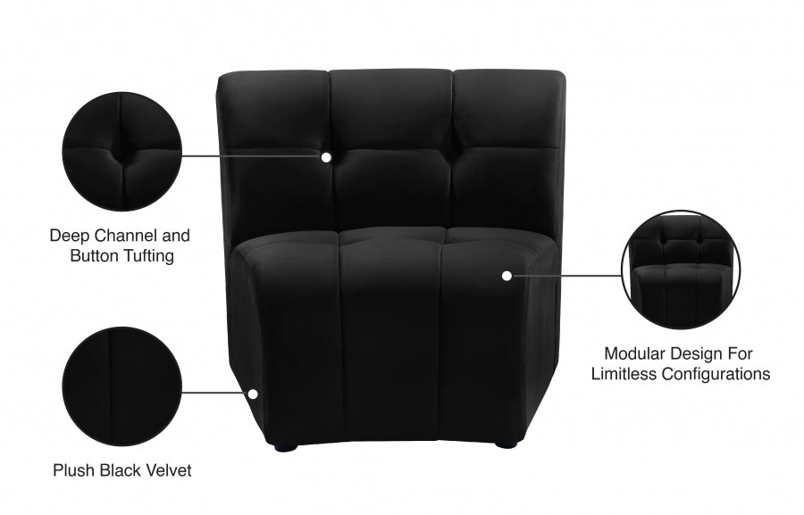 Chaise modulaire en velours Limitless