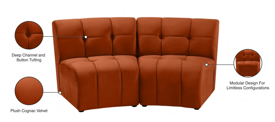 Causeuse modulaire en velours Limitless