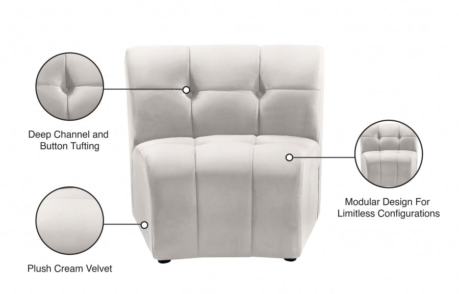 Chaise modulaire en velours Limitless