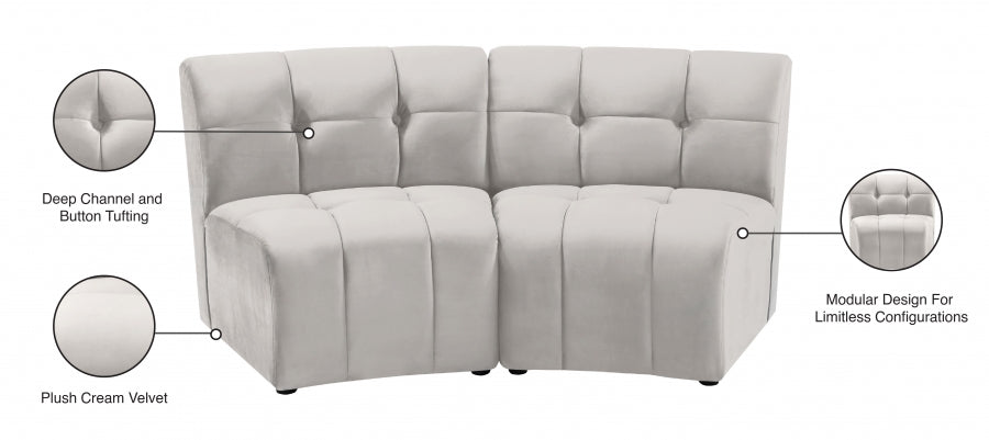 Causeuse modulaire en velours Limitless