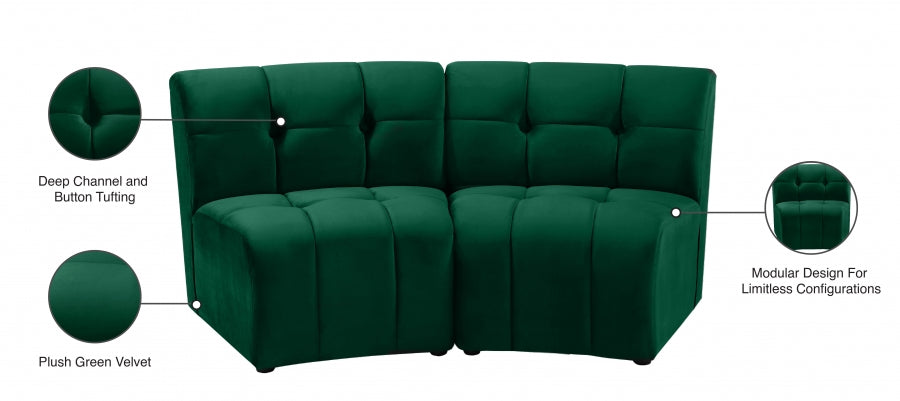 Causeuse modulaire en velours Limitless
