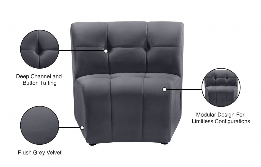 Chaise modulaire en velours Limitless