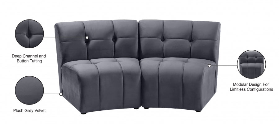 Causeuse modulaire en velours Limitless