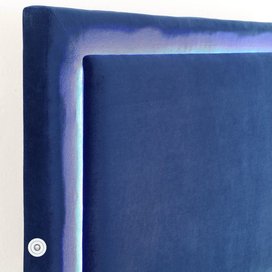 Plateforme grand lit Lumina 60" avec lumière en bleu