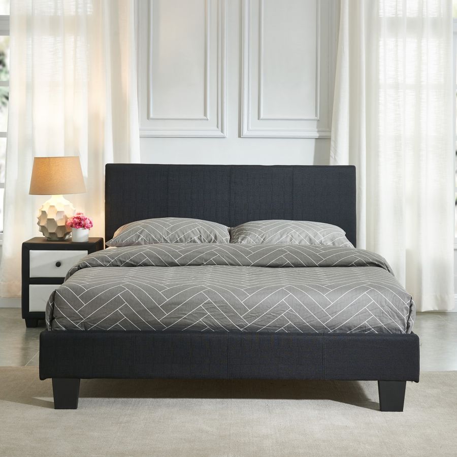 Grand lit plateforme Nevis de 60 po en noir