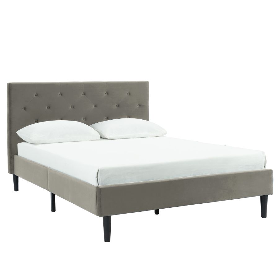 Lit plateforme double 54" Armando en gris