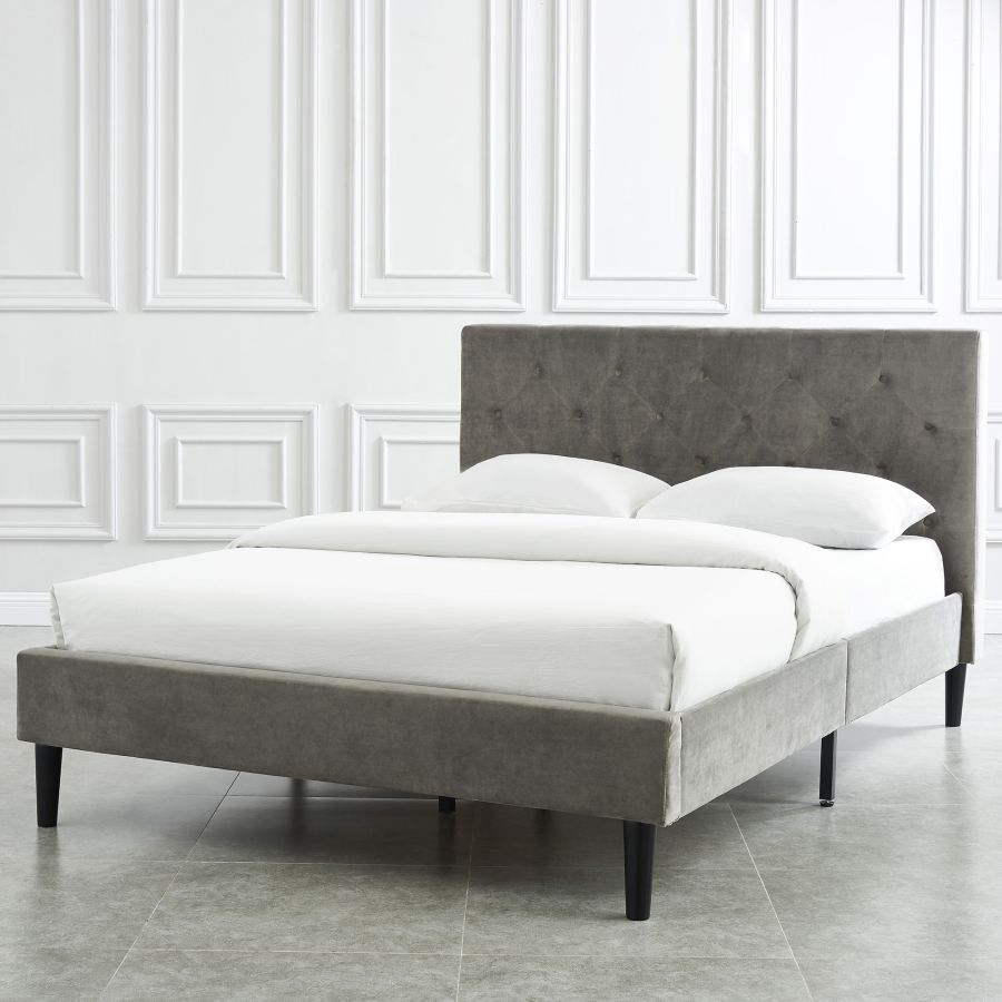 Grand lit plateforme Armando de 60 po en gris