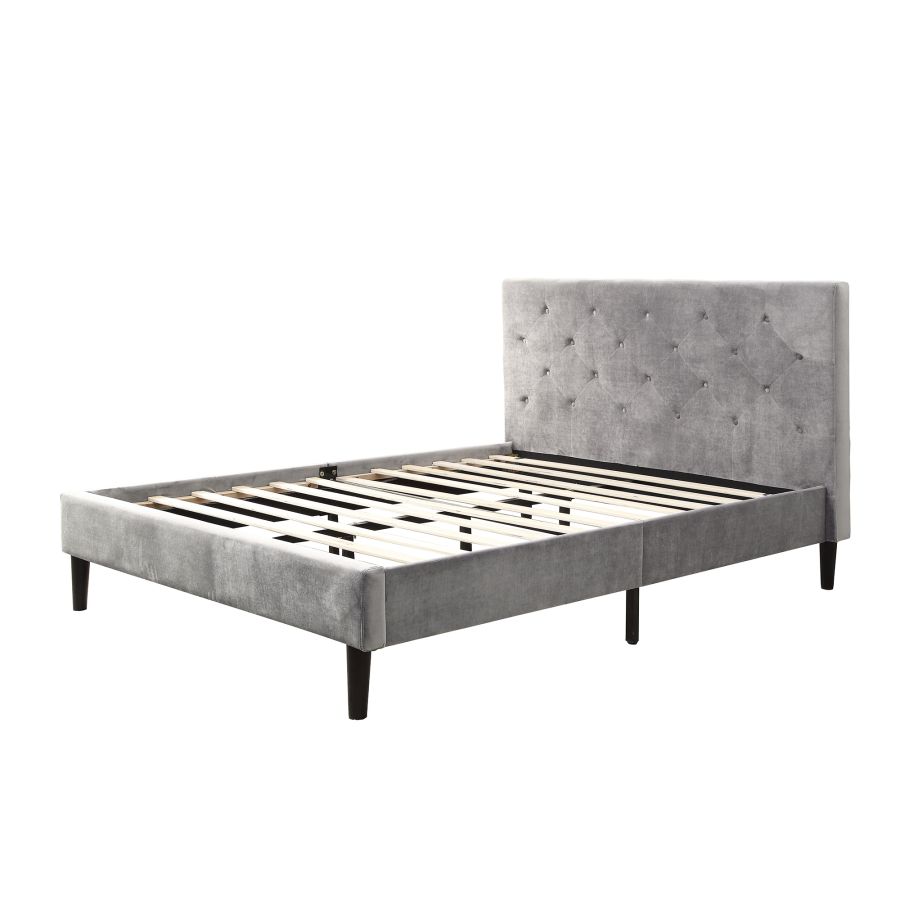 Grand lit plateforme Armando de 60 po en gris