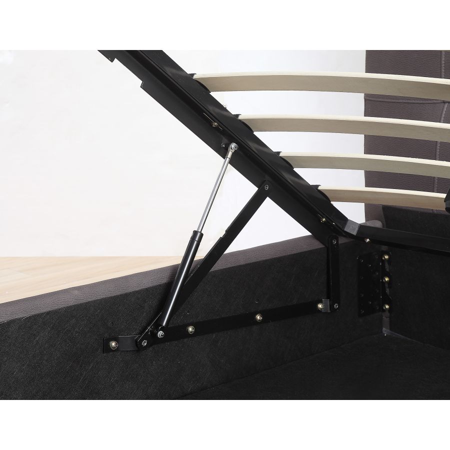Très grand lit de rangement plateforme Extara de 78 po en gris