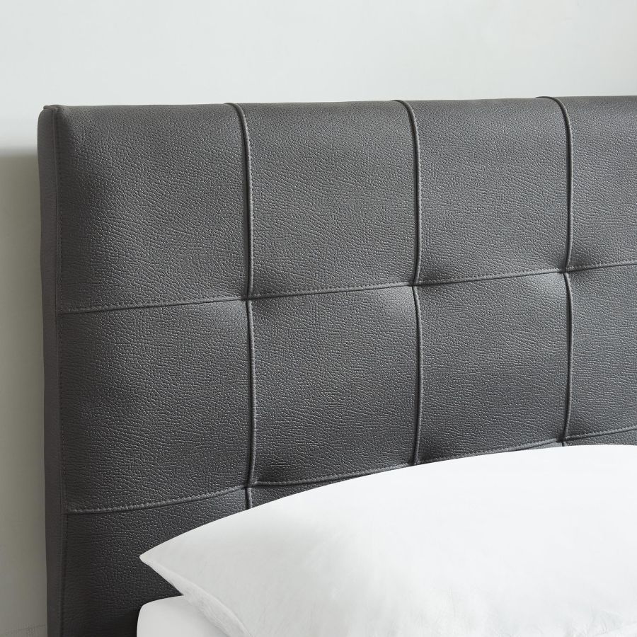 Très grand lit de rangement plateforme Extara de 78 po en gris