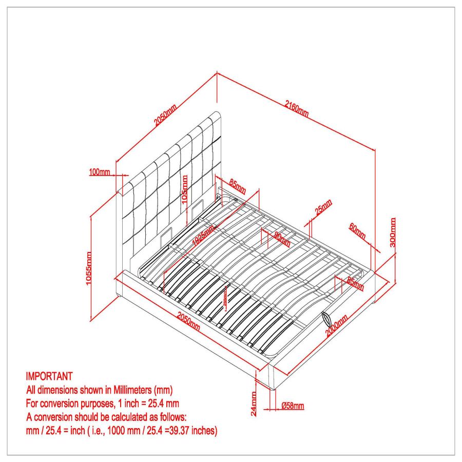 Très grand lit de rangement plateforme Extara de 78 po en gris