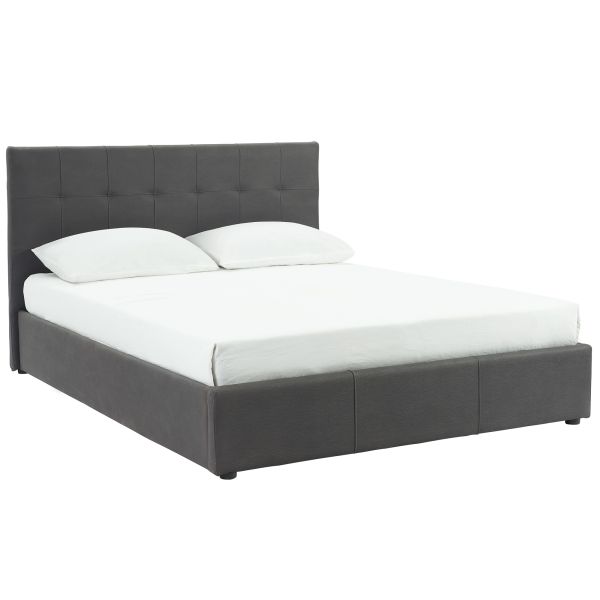 Grand lit de rangement plateforme Extara de 60 po en gris